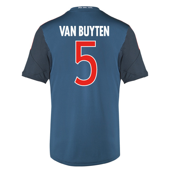 13-14 Bayern Munich #5 Van Buyten Away Black&Blue Jersey Shirt - Click Image to Close